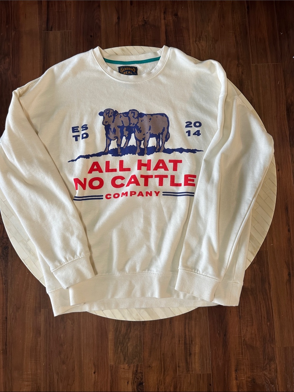 All Hat No Cattle Cream Crewneck Sweater - Graphic Logo